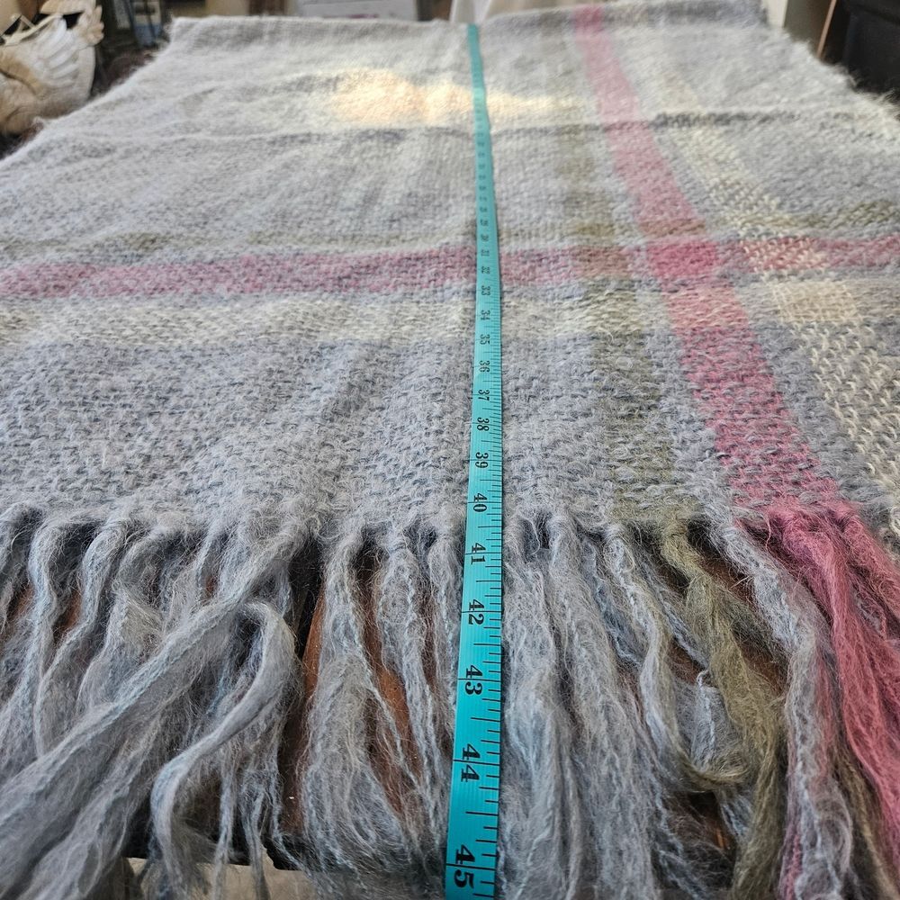 SUZANNE SCHWARTZ Kentucky Handwoven Mohair Wool Knit Shawl Wrap Scarf 29"x82" - Picture 7 of 9